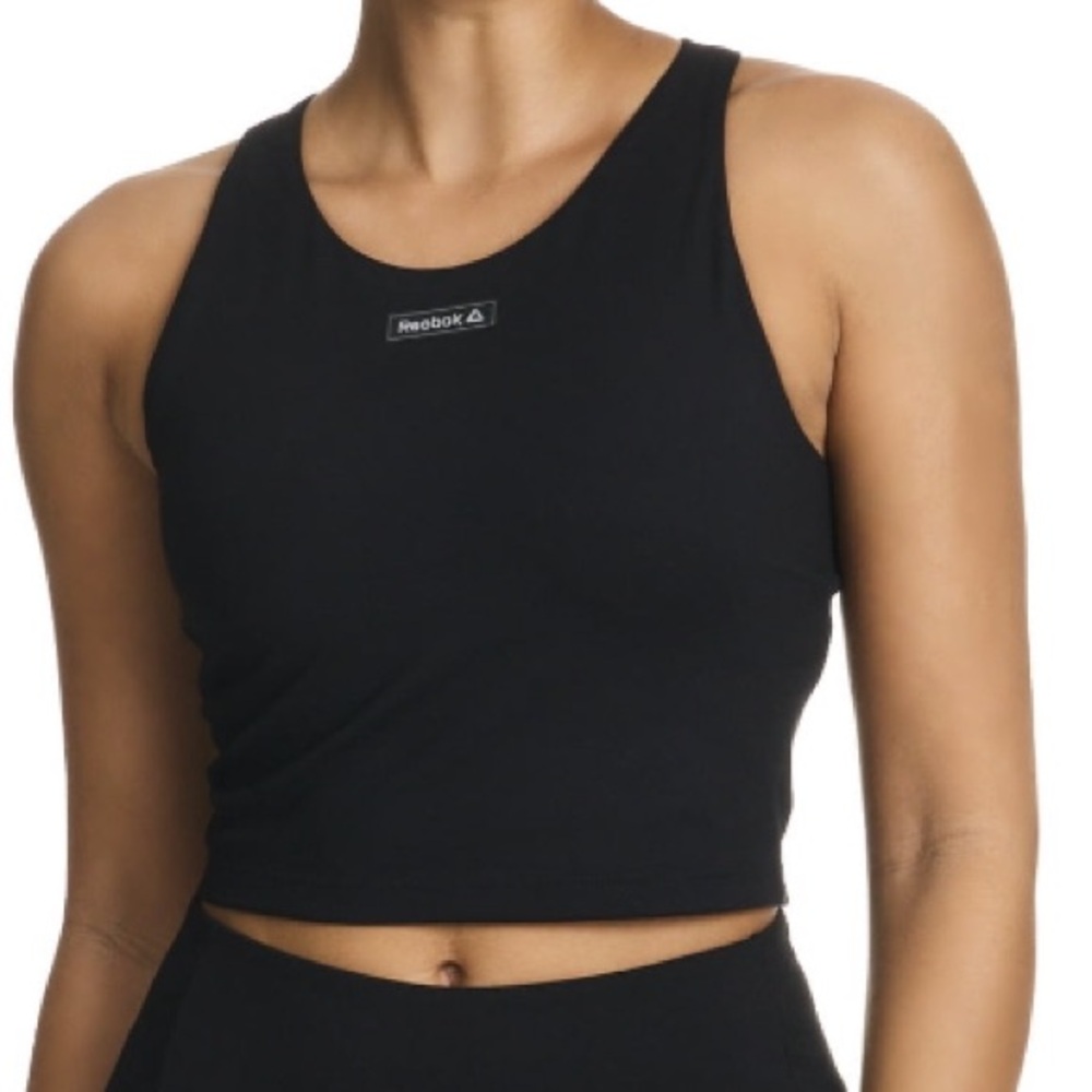Reebok Sprinter Cropped Bra Tank in Black
